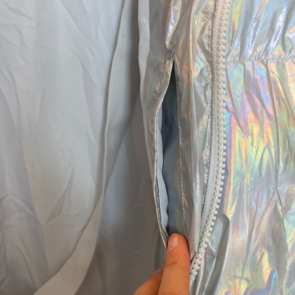 Fabletics Iridescent Puffer Jacket - Silver - image 3